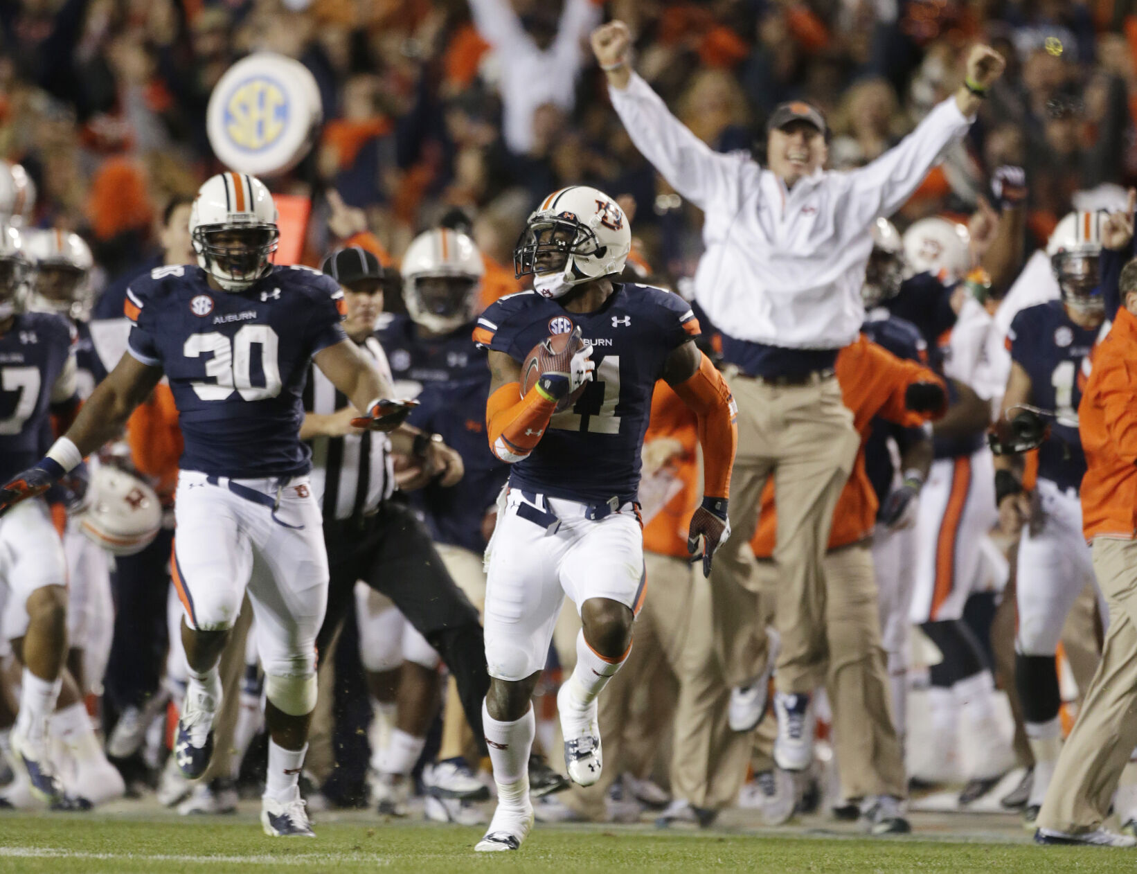 2013: Auburn's Chris Davis returns missed field goal 100-plus yards to stun No. 1 Alabama